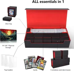 MTG Card Storage Box TCG Deck Case Holds Fits 5 Windows Decks Card Box Or 180... - Image 4
