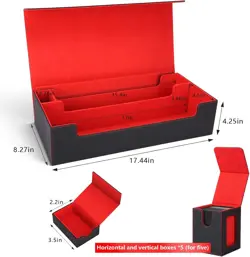 MTG Card Storage Box TCG Deck Case Holds Fits 5 Windows Decks Card Box Or 180... - Image 5