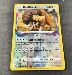 Pokemon Lost Origins Bouffalant Reverse Holos Rare Card 148/196 NM - Image 1