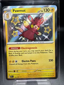 Pawmot 144/091 Paldean Fates Baby Shiny Holo Rare Card Pokemon TCG NM/M - Image 1