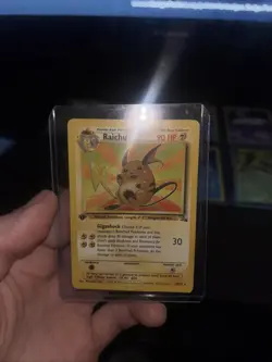 Pokemon Cards: Fossil 1st Edition Rare: Raichu 29/62 - Image 1