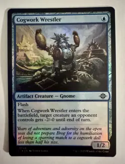 Magic the Gathering Foil Cogwork Wrestler The Lost Caverns of Ixalan MTG - Image 1