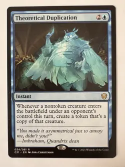 x1 Theoretical Duplication R MTG Commander 2021 LP English - Image 1