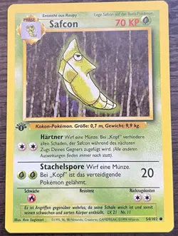 1st Edition GERMAN Metapod 54/102 Pokemon TCG WOTC Base Set LP - Image 1