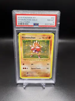 2016 Pokemon XY Evolutions - Hitmonchan Base Set Holo #62 PSA 8 - Image 1