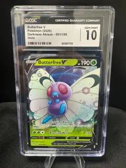 2020 Pokemon BUTTERFREE V Darkness Ablaze 001/189 CGC 10 Holo - Image 1