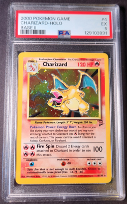 Pokemon TCG Charizard #4/130 Base Set 2, Holographic, Graded PSA 5, EX - Image 3
