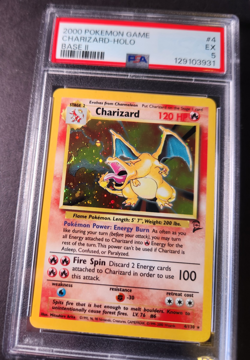 Pokemon TCG Charizard #4/130 Base Set 2, Holographic, Graded PSA 5, EX - Image 4