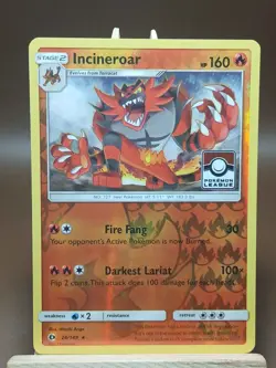 Pokemon HP Incineroar Sun & Moon 26/149 Reverse Holo Rare Pokemon League - Image 1