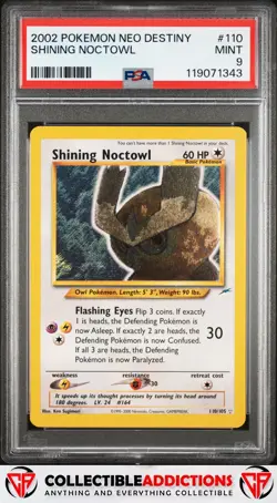 2002 Pokemon Neo Destiny #110 Shining Noctowl PSA 9 - Image 1