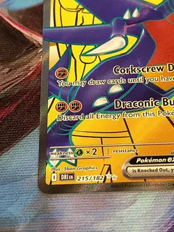 Pokemon TCG Cynthia's Garchomp EX 215/182 Full Art Destined Rivals - Image 5
