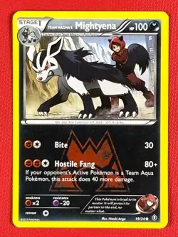2015 Pokemon Team Magma's Mightyena 19/34 Double Crisis - Image 1