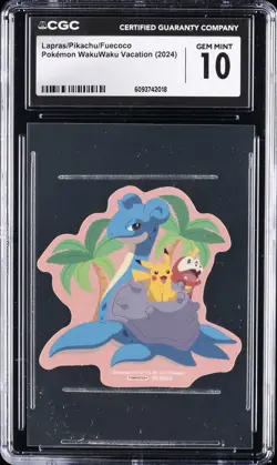 2024 POKEMON WAKUWAKU VACATION STICKER LAPRAS/PIKACHU/FUECOCO CGC 10 GEM MINT - Image 1