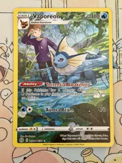 TCG Pokemon Vaporeon TG02/TG30 Swsh09: Brilliant Stars Trainer Gallery Holo - Image 1