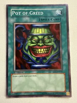 Pot of Greed SD1-EN015 1st Ed LP Vintage Yu-Gi-Oh Spell - GravesVault - Image 1