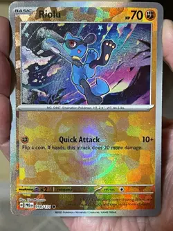 POKEMON RIOLU #050/131 MASTERBALL REVERSE HOLOFOIL PRISMATIC EVOLUTIONS NM CARD - Image 1