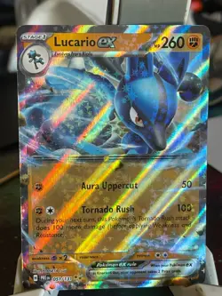 POKEMON LUCARIO EX 051/131 DOUBLE RARE HOLOFOIL PRISMATIC EVOLUTIONS NM CARD - Image 1