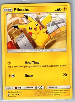 Pikachu 55/236 Non Holo SM - Unified Minds - Pokemon Card - LP - Image 1