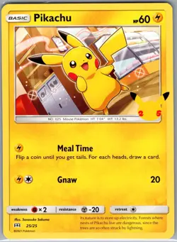 Pikachu - 25/25 Non Holo McDonald's 25th Anniversary Promos - Pokemon Card - NM - Image 1