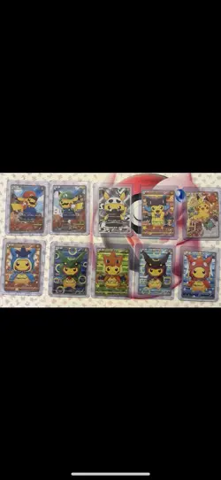 Poncho Pikachus And Mario Luigi Pikachu Set Of 10 Cards XY Box Promos - Image 1
