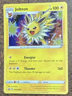Jolteon SWSH094 Black Star Promo Holo Pokemon Card - Image 1