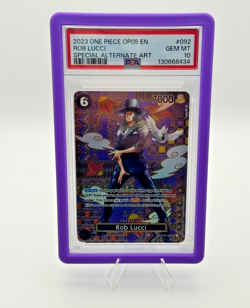 Rob Lucci SP Alt Art PSA 10 OP03- 092 (OP05) New Era One Piece Card English - Image 1