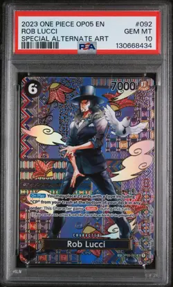 Rob Lucci SP Alt Art PSA 10 OP03- 092 (OP05) New Era One Piece Card English - Image 3