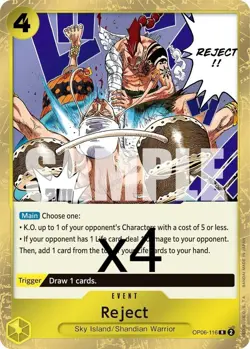 4X One Piece Card Game Reject OP06-116 Rare NM - Image 1