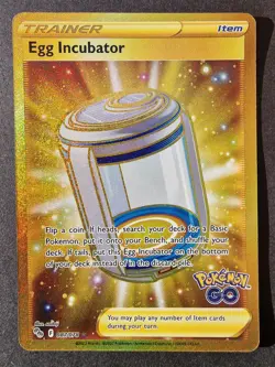 Egg Incubator 087/078 - SWSH Pokemon GO - Gold Hyper Rare - English TCG Card - Image 1