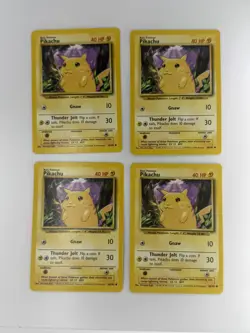 Pokemon Lot Of 4 Vintage 1999 Pokemon Cards Base Set Pikachu - Image 1