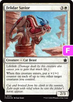 MTG Felidar Savior Foundations Creature Cat Beast NM - Foil - Image 1