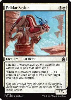 MTG Felidar Savior Foundations Creature Cat Beast NM - Foil - Image 2