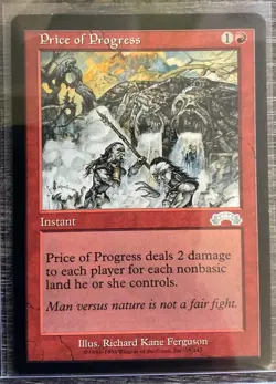 Lot of 4 - 1998 Magic the Gathering - Exodus - Price of Progress #95 - MTG - Image 2