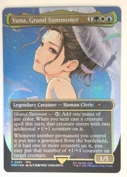 Yuna, Grand Summoner X1 Mtg Promo NM Borderless Foil Miki Yamashita 0001 - Image 1