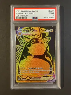 PSA 9 Pokemon Pikachu VMAX TG29/TG30 Lost Origin Gold Full Art Ultra Rare - Image 1