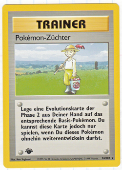 Pokemon 1st Edition Pokemon Herder German 76/102 MINT Wizards of the Coast - Image 1