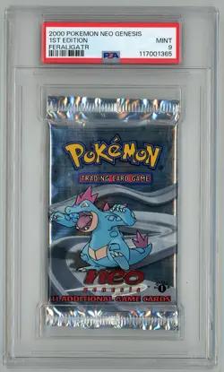 2000 Neo Genesis 1st Edition Feraligatr Sealed Pack PSA 9 (Pop 29) Pokemon - Image 1