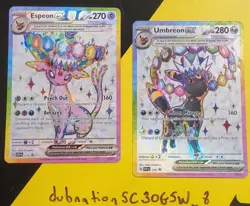 Pokemon Umbreon and Espeon Black Star Promo SVP175 SVP176 Figure Collection NM/M - Image 1