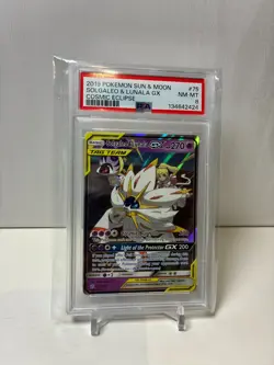 2019 Pokemon Solgaleo & Lunala GX 75/236 Sm-Cosmic Eclipse Holo PSA 8 - Image 1