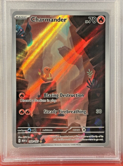 2023 POKEMON MEW EN-151 ILLUSTRATION RARE #168 CHARMANDER PSA 9 - Image 3