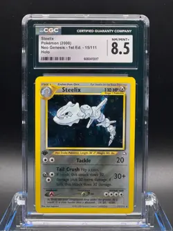CGC 8.5 NM/MINT+ ✨ - Steelix 15/111 Neo Genesis 1st Edition Holo - 2000 Pokemon - Image 1