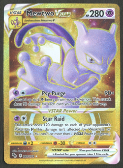 Pokemon TCG: Mewtwo VSTAR 086/078 Pokemon GO Gold Secret Rare - Image 1