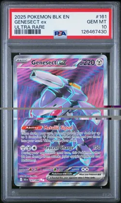 2025 POKEMON BLK EN-BLACK BOLT ULTRA RARE #161 GENESECT EX PSA 10 - Image 1