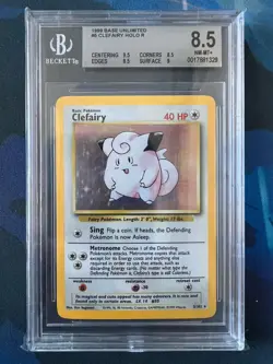 Pokemon TCG Rare Holo Clefairy Base Set Unlimited 5/102 WOTC 1999 BGS 8.5 NM/M - Image 1