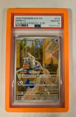 Pokemon Paldean Fates Mimikyu Pokemon Center Promo 075 PSA 10 - Image 1