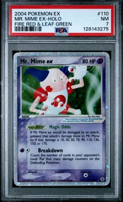 2004 POKEMON EX FIRE RED & LEAF GREEN #110 MR. MIME EX-HOLO PSA 7 - Image 1