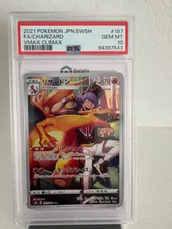 2021 POKEMON JPN SWORD & SHIELD VMAX CLIMAX #187 FULL ART/CHARIZARD PSA 10 - Image 1