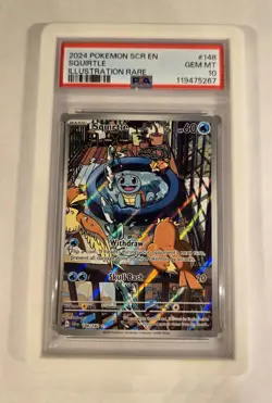2024 POKEMON SV STELLAR CROWN SCR EN #148/142 SQUIRTLE ILLUSTRATION RARE PSA 10 - Image 1