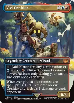 MTG - Vivi Ornitier (Borderless) (FIN) - NM Commander Chase Card - Image 1