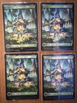 Lot of 4x Forest (Chocobo Track Foil) - FINAL FANTASY Magic: The Gathering MTG - Image 1